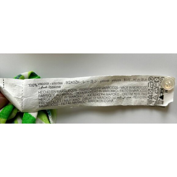 Zara Retro‎ Swirl Shirt Dress Green White Mod Print Mini Summer Dress Sz SMALL - Picture 7 of 7